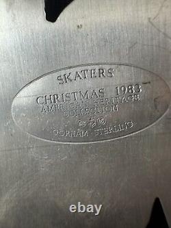 VTG Gorham Sterling Silver Christmas Ornament 1983 Skaters