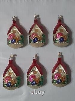 VTG Old World Christmas Mercury Glass Ornaments Cottage Turkey Peacock Poland