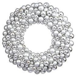 Vickerman 36 Silver Colored Ball Wreath N114607
