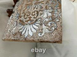 /Victorian Style Wood Slat Vintage Style Silver Size 8'' 5'' Woodcraft