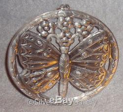Vintag Gorham Sterling Butterfly Christmas Ornament Pendant Medallion Decoration