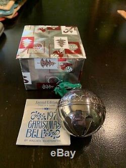 Vintage 1973 Wallace Silversmiths Silver Christmas Bell Sleigh Bell Ornament