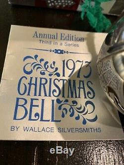 Vintage 1973 Wallace Silversmiths Silver Christmas Bell Sleigh Bell Ornament