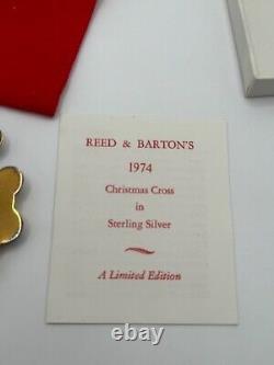 Vintage 1974 Reed & Barton Christmas Cross Sterling Silver Vermeil Ornament