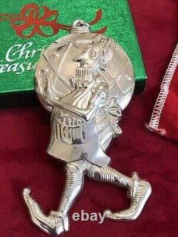 Vintage 1977 Gorham sterling Silver Santa's Helper Elf Ornament # 1352 NEW