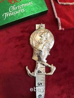 Vintage 1977 Gorham sterling Silver Santa's Helper Elf Ornament # 1352 NEW