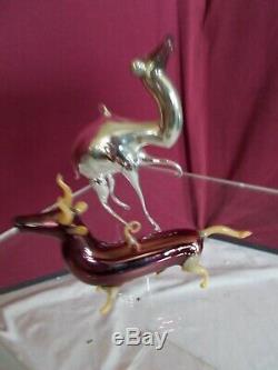 Vintage 20's Bimini German Blown SILVER / MERCURY Art Glass BULL Ornament