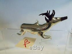 Vintage 20's Bimini German Blown SILVER / MERCURY Art Glass DEER Ornament