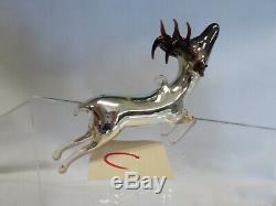 Vintage 20's Bimini German Blown SILVER / MERCURY Art Glass DEER Ornament