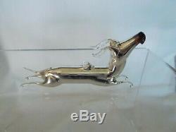 Vintage 20's Bimini German Blown SILVER MERCURY Art Glass DOG Ornament #B