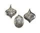Vintage 3 Towle Sterling Silver Christmas Ornaments. Poinsettia / Chestnuts