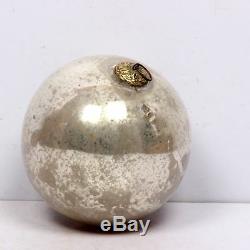 Vintage 5.11'' Silver Heavy Glass Kugel /Christmas Ornament, Germany