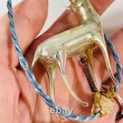 Vintage Antique Bimini Deer Blown Mercury Glass Christmas Ornaments Silver Rare