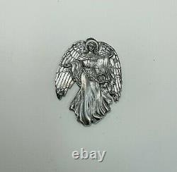 Vintage Barton And Reed Angel Christmas Ornament Silver Plate