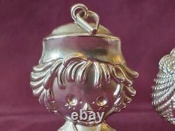 Vintage Bobbs Merrill Sterling Silver Raggedy Ann & Andy Pendant/xmas Ornament