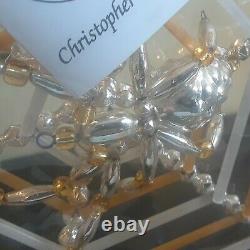 Vintage Christhopher Radko Christmas Ornament Spider Web Silver & Gold New