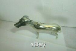 Vintage Christmas Silver Blown Mercury Glass Dog Christmas Ornament, Flop Ears