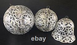 Vintage Eckartina Christmas Ornaments (24) Pierced Metal Filigree West Germany