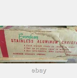 Vintage Evergleam 7' Stainless Aluminum Christmas TreeLightOrnamentsBox