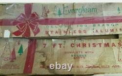 Vintage Evergleam 7' Stainless Aluminum Christmas TreeLightOrnamentsBox