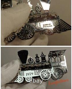 Vintage Gorham Sterling Silver Christmas Ornament 1979 Locomotive Train Engine