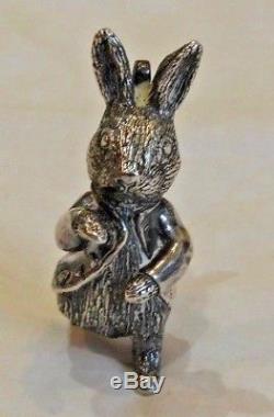 Vintage Hand & Hammer Sterling Silver Peter Rabbit Christmas Ornament