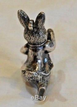 Vintage Hand & Hammer Sterling Silver Peter Rabbit Christmas Ornament