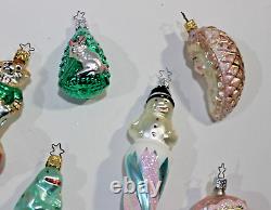 Vintage INGE-GLAS W. Germany Christmas Ornament Lot of 6 /Lot#5