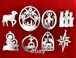 Vintage James Avery Sterling Silver Christmas Ornaments Lot Of 8 Nativity Them
