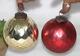 Vintage Look 2PC Red & Silver 4'' Glass Kugel Christmas Ornaments Round Shape