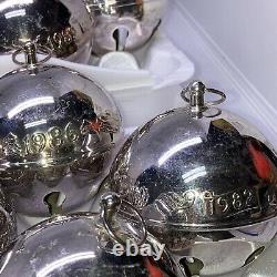 Vintage Lot 22 WALLACE Silver plate SLEIGH BELLS 1974 77-2000 Minus 79 83 91 97