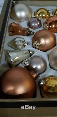 Vintage Mercury Glass Christmas Ornaments West Germany Gold Silver Rose Gold