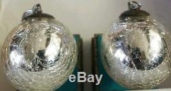 Vintage Mercury heavy Crackle Glass Kugel Silver Christmas Ornament 3