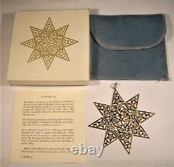 Vintage Mma Sterling 24k Gold Plat 3 Filigree Star Christmas Ornament Box Mint