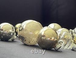 Vintage Ornaments Shiny Brite Tornado Mercury Glass Lot Gold Silver Red READ