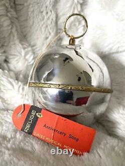 Vintage Reuge Ste Croix Music Box Ball Christmas Ornament Working Anniversary