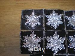 Vintage Set Sterling Siver Gotham 1970 / 1977 Snowflake Christmas Ornaments