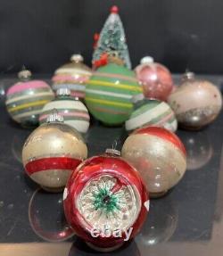 Vintage Shiny Brite Poland Paper Capped Silvered Unsilvered Ornament Lot