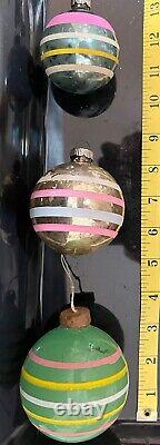 Vintage Shiny Brite Poland Paper Capped Silvered Unsilvered Ornament Lot