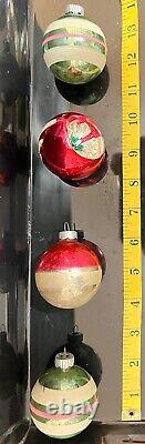 Vintage Shiny Brite Poland Paper Capped Silvered Unsilvered Ornament Lot