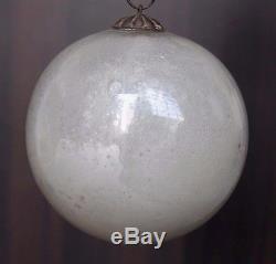 Vintage Silver Christmas Kugel / Ornament 4 Original Heavy Glass & Hook #0069
