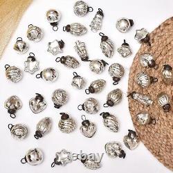 Vintage Style Silver Glass Decorations Christmas Tree Ornaments Balls 100 Pc Set