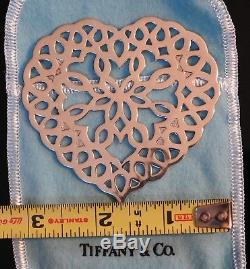 Vintage Tiffany & Co Sterling Silver Heart Snowflake Christmas Ornament Box 1997