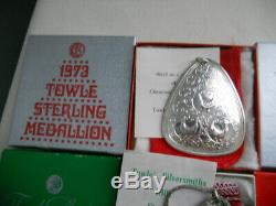 Vintage Towle Sterling Silver 1973 1977 1978 & 1982 Christmas Ornament Medallion