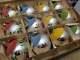 Vintage lot 12 blown glass hand painted Glitter Christmas tree ornaments 1960s