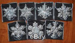Vtg. Lot 7 Gorham Sterling Silver Snowflake Christmas Ornament's 1971-1977