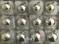 Vtg Silver Mercury Deep Indent Reflectors Feather Tree Ornaments German 1940- 12