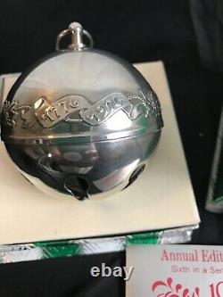 WALLACE CHRISTMAS Sleigh BELL1976 ORNAMENTS Silver Plate Box Holiday 6th