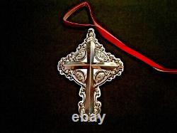 WALLACE GRANDE BAROQUE CROSS STERLING SILVER Christmas Ornament -NEW MINT