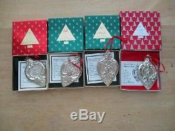 WALLACE Grand Baroque Silver 12 Twelve Days of Christmas Ornament Set with Boxes